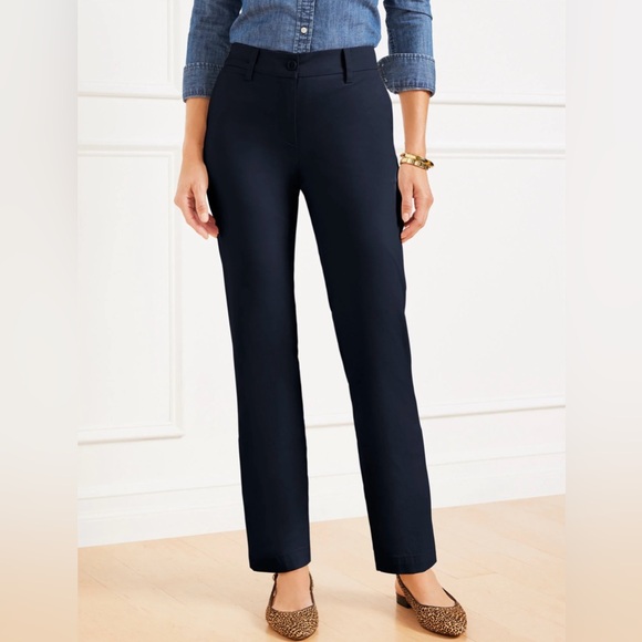 Talbots 2P Navy Straight-Leg Pants - Picture 1 of 6